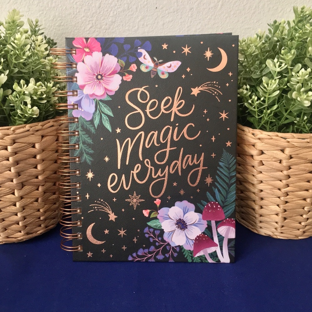 Clementine Spiral Notebook ~ Seek Magic Everyday